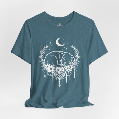 Chien endormi sous la lune