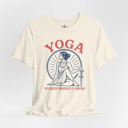 Yoga Because Murder Is Wrong Retro Tee