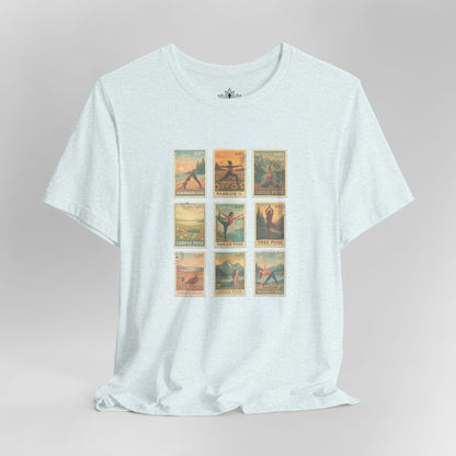 Yoga Postage Poses – Vintage Stamp Tee