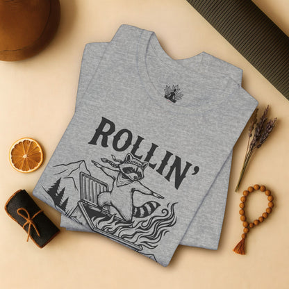 Rolling Into 2026 – Yoga Warrior Raccoon Tee