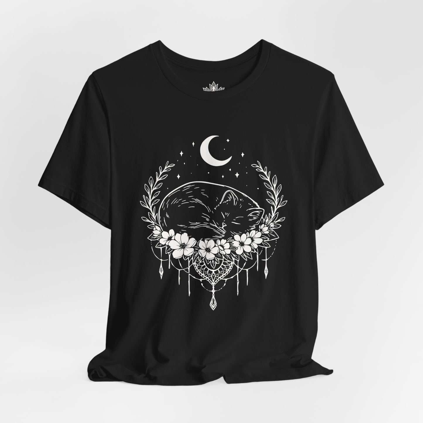 Chat endormi sous la lune