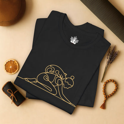 Cat on Back Yoga Pose – Line Art Tee