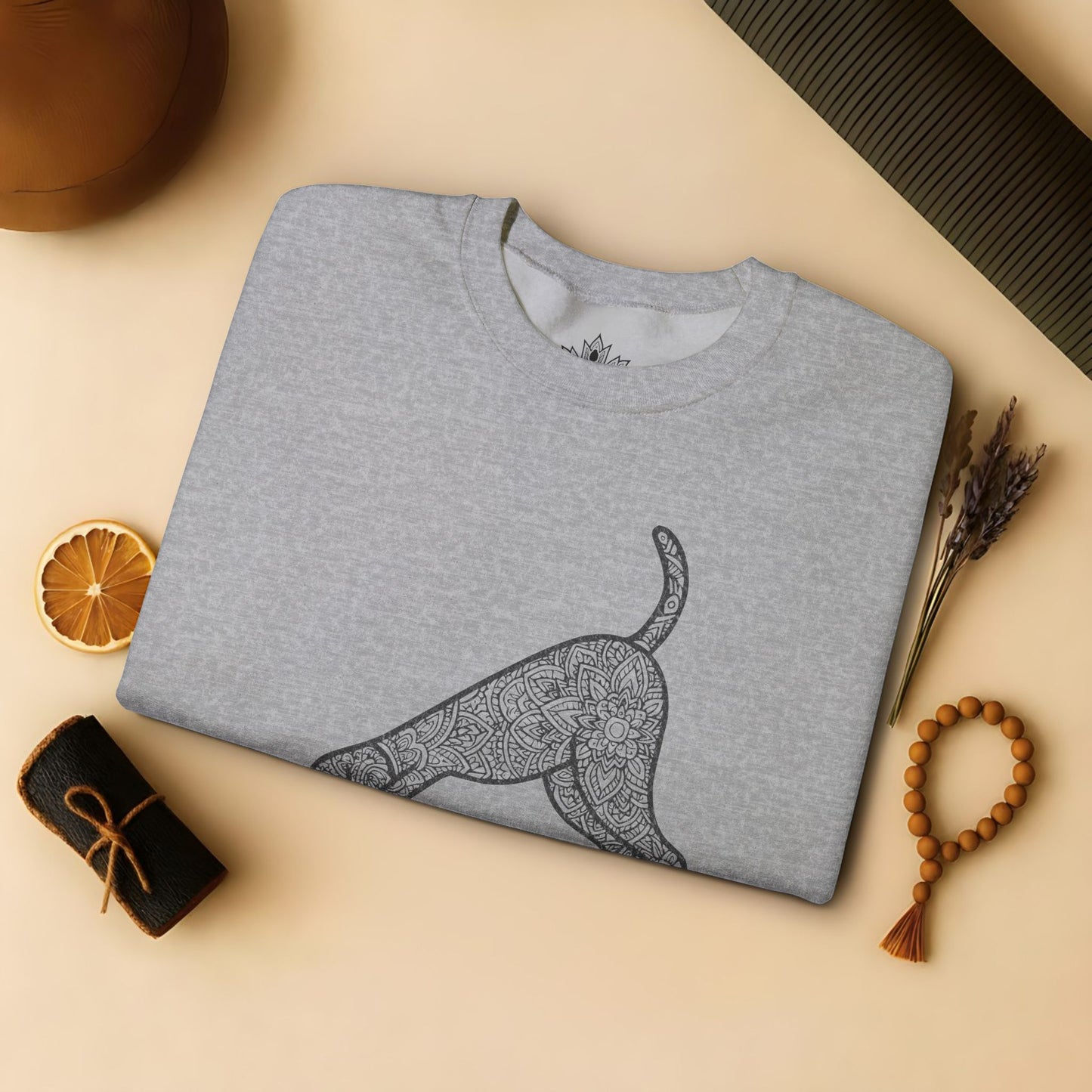 Downward Human Sweatshirt - Mandala Dog