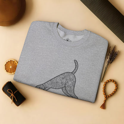 Downward Human Sweatshirt - Mandala Dog