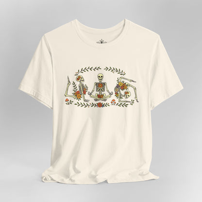 Floral Skeletons – Yoga Halloween Tee
