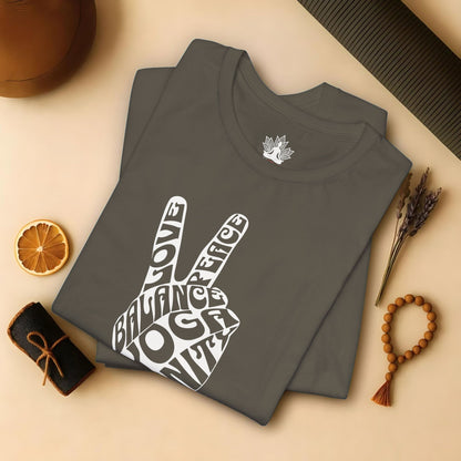 Peace Hand – Retro Word Art Tee