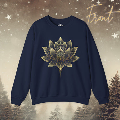 Golden Lotus Flower - Cozy Mindful Sweatshirt
