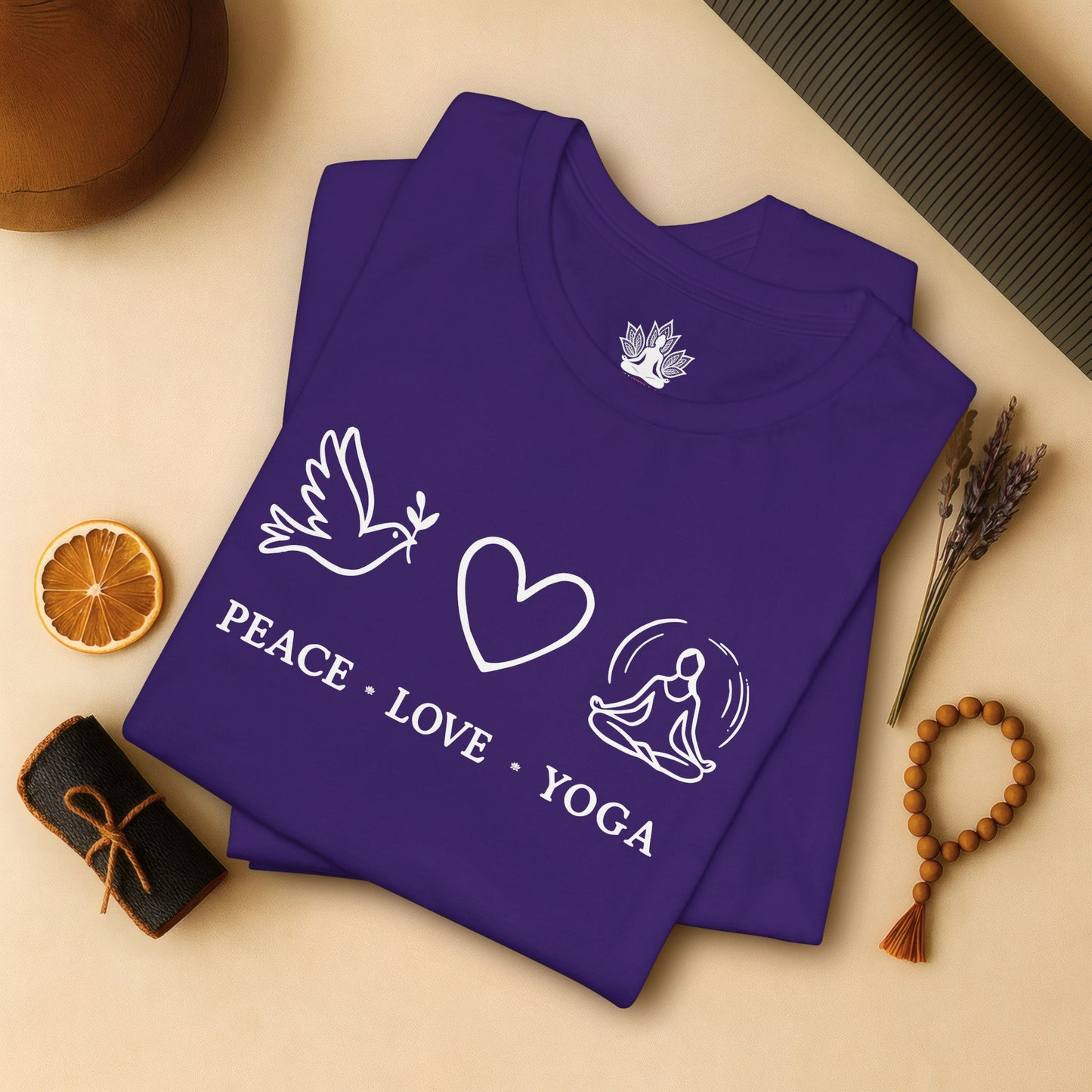Peace Love Yoga – Boho Minimalist Mindful Tee