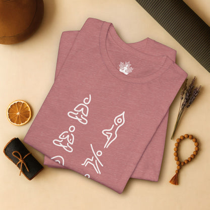 Minimalist Yoga Poses Tee – Mindful Line Art