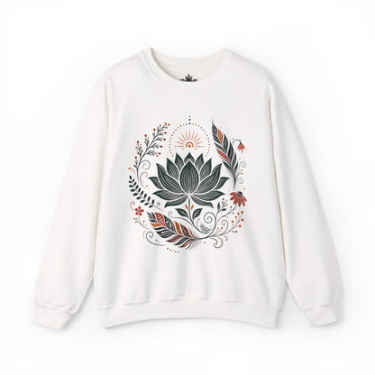 Boho Lotus & Feathers Sweatshirt