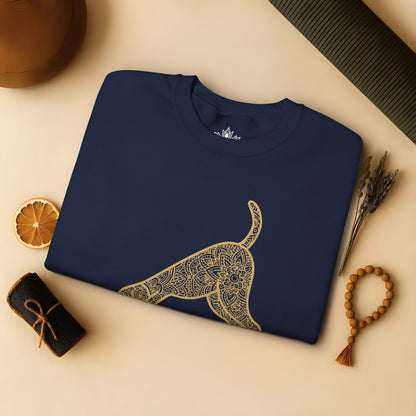 Downward Human Sweatshirt - Mandala Dog