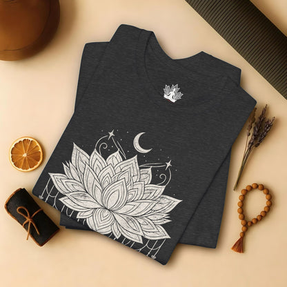 Vintage Moon Lotus Heart - Mandala Yoga Tee