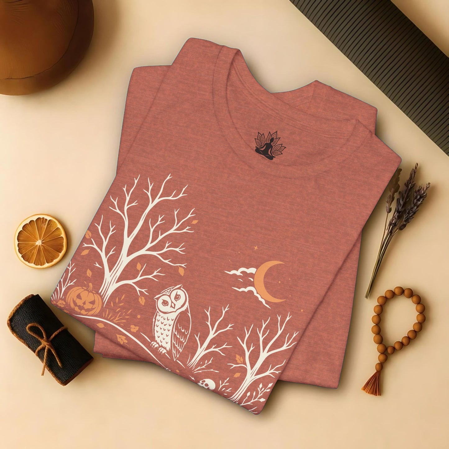 Namaste Forest Owl Halloween Edition Tee