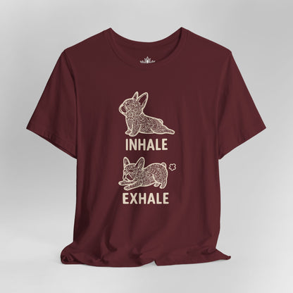 Frenchie Inhale Exhale – Funny Mandala Dog Tee