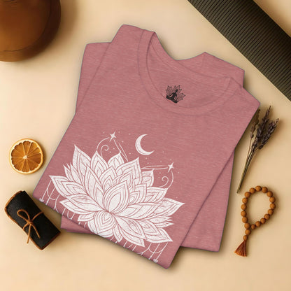 Vintage Moon Lotus Heart - Mandala Yoga Tee