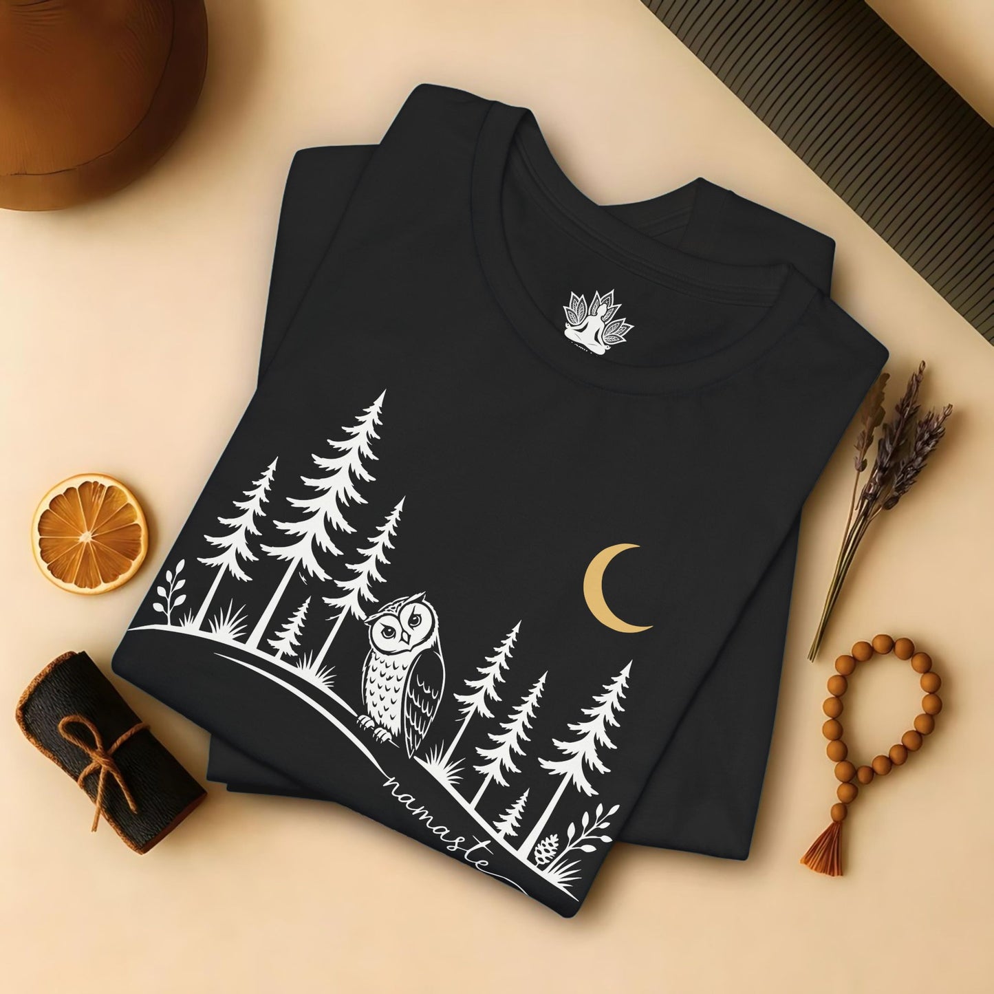 Namaste Forest Owl Tee