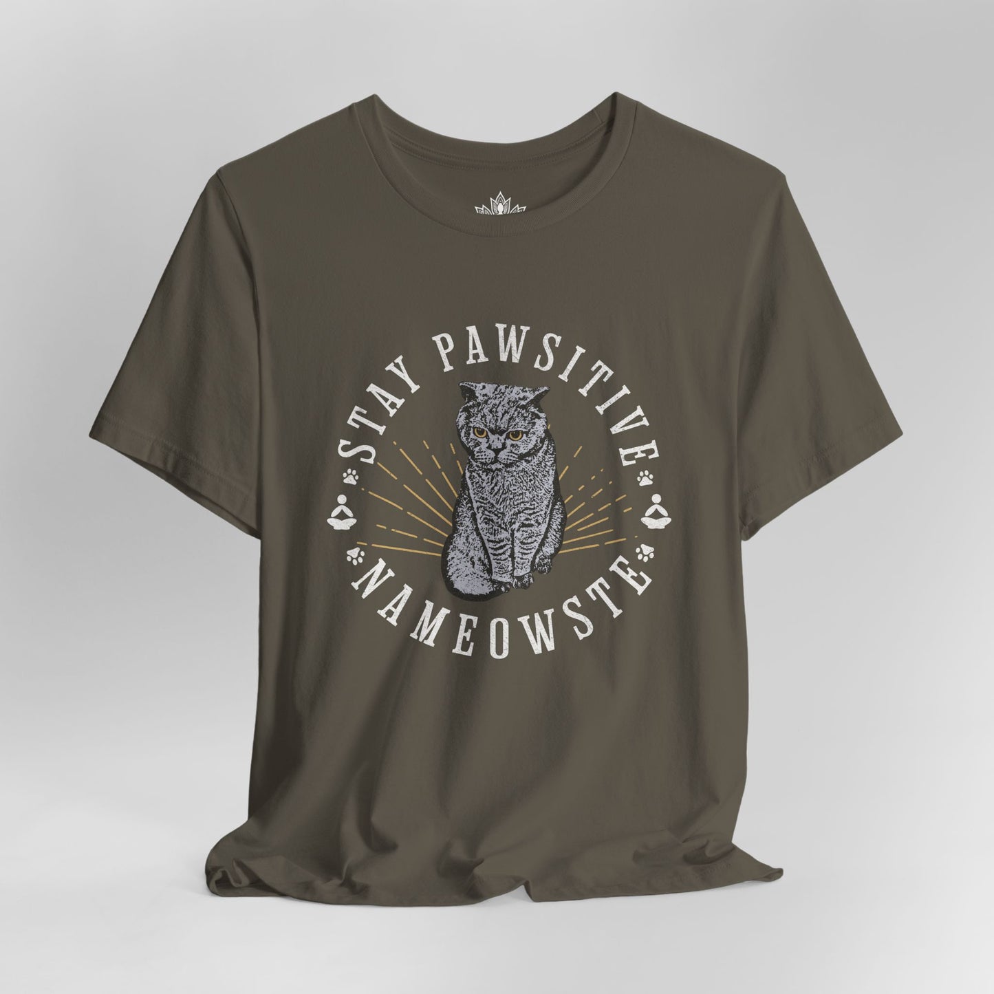 Stay Pawsitive Nameowste – Funny Cat Yoga Men Tee