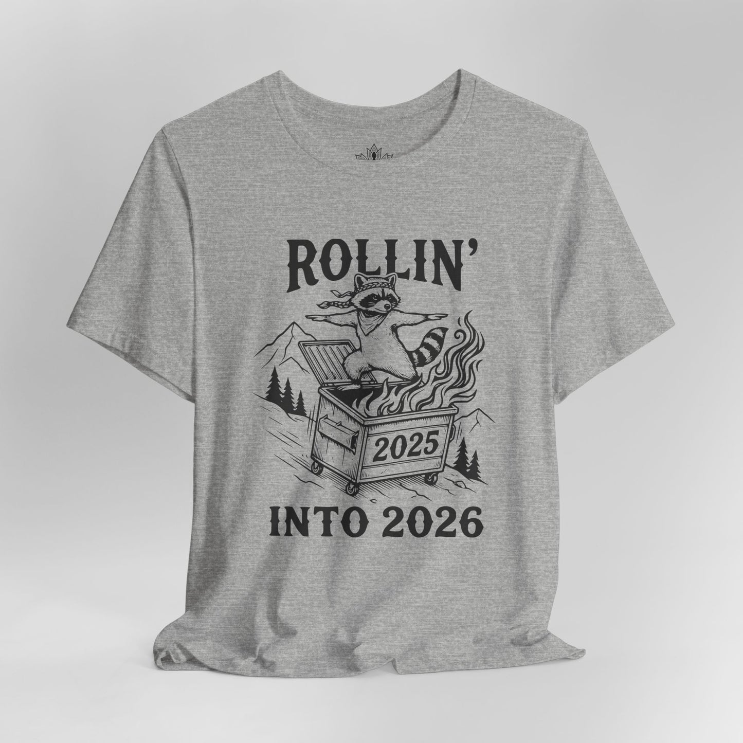 Rolling Into 2026 – Yoga Warrior Raccoon Tee
