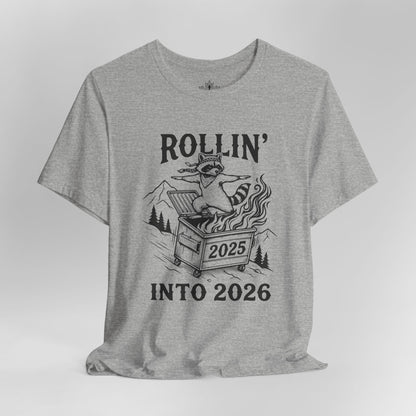 Rolling Into 2026 – Yoga Warrior Raccoon Tee
