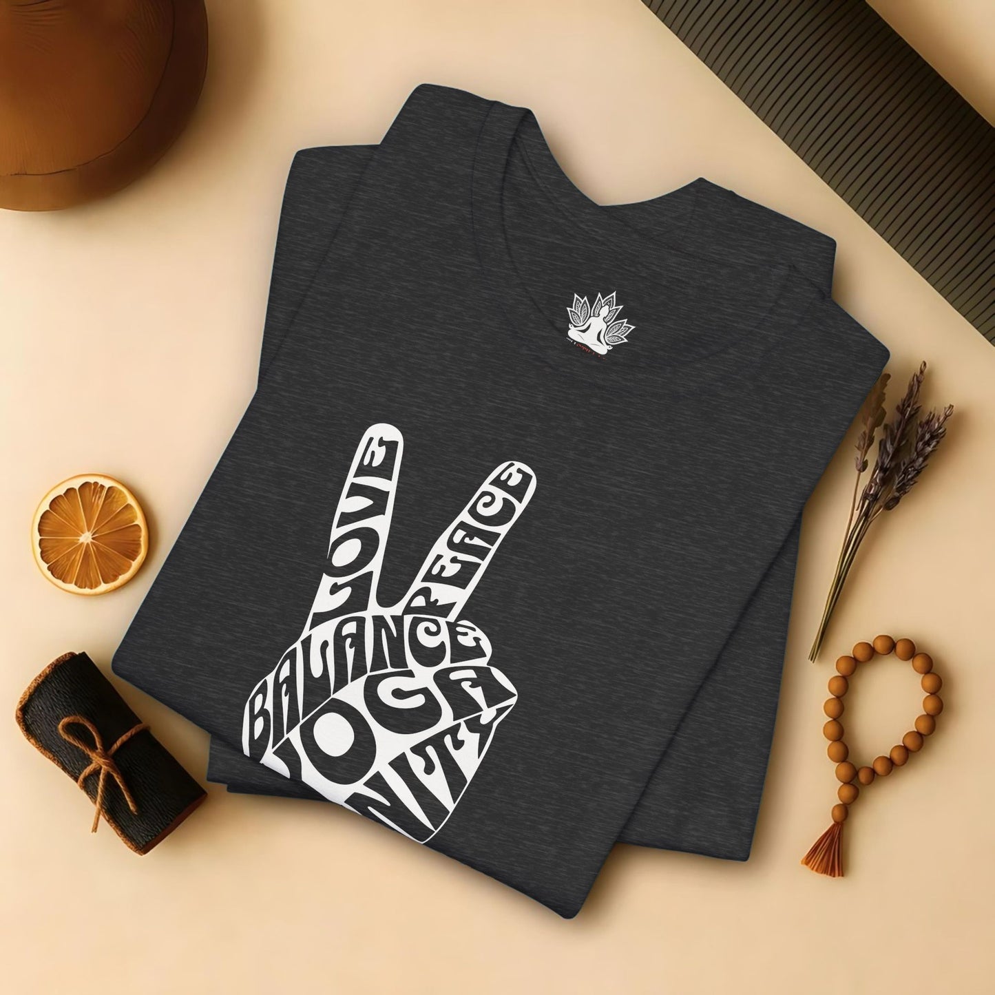 Peace Hand – Retro Word Art Tee