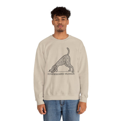 Downward Human Sweatshirt - Mandala Dog
