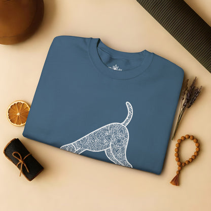 Downward Human Sweatshirt - Mandala Dog