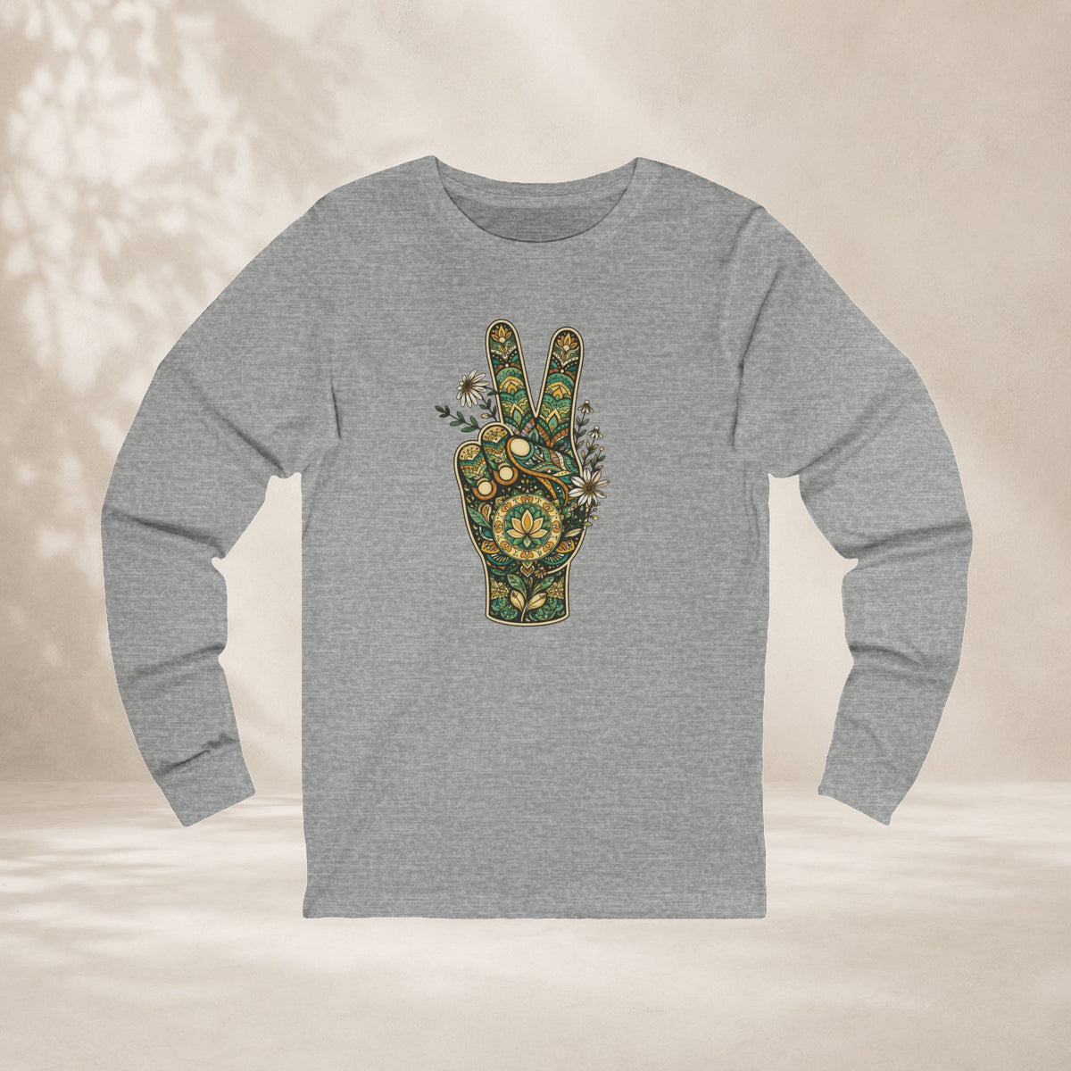 Boho Peace Hand Long Sleeve Tee