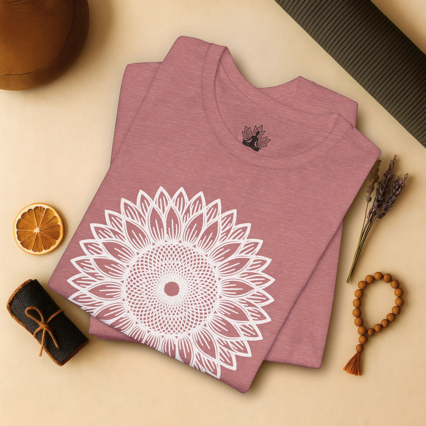Sunflower Mandala – Geometric Mindful Tee