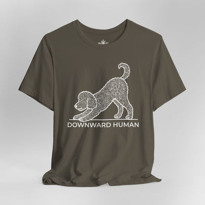 Downward Human – Mandala Labradoodle Dog Yoga Tee