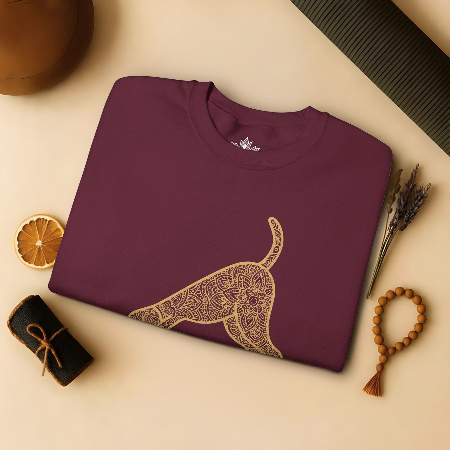 Downward Human Sweatshirt - Mandala Dog