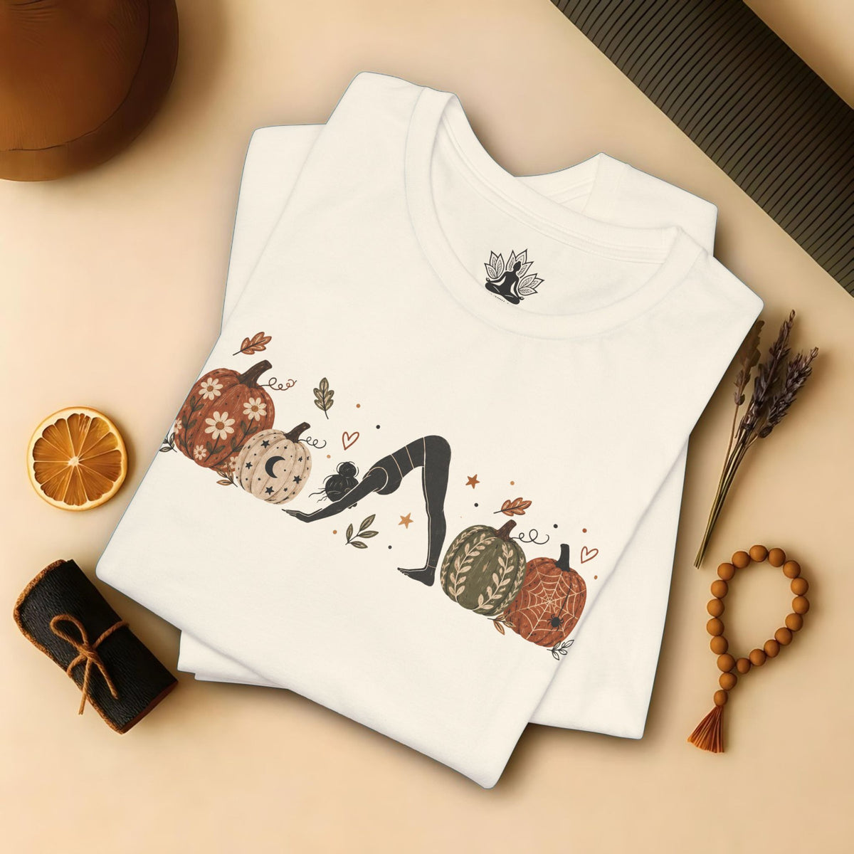 Boho Downward Dog Pumpkin Tee