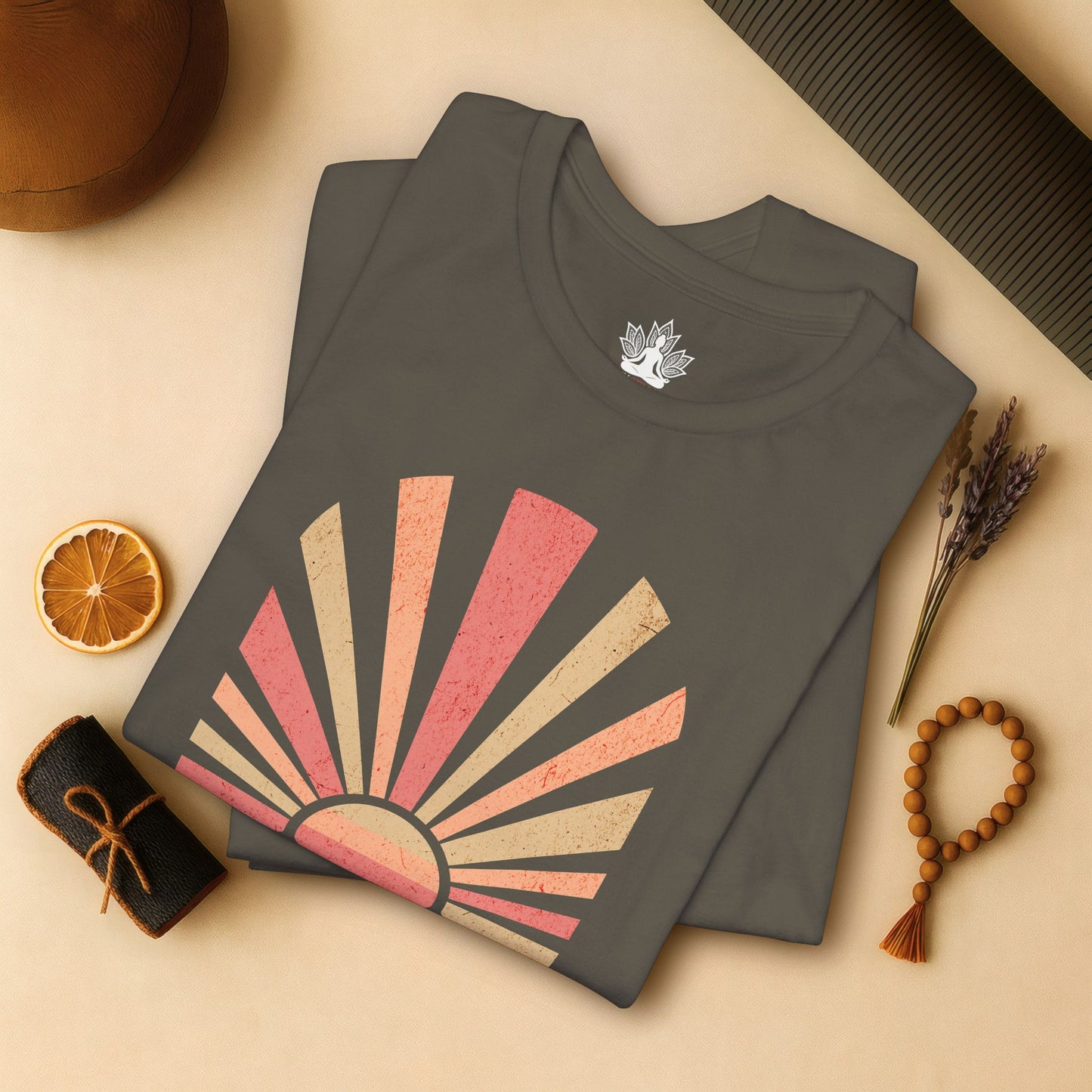 Hot Yoga Makes Me Happy – Retro Sunset Tee