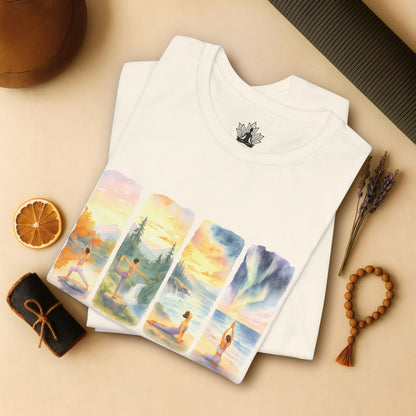 Watercolor Yoga – Rooted & Free Nature Tee