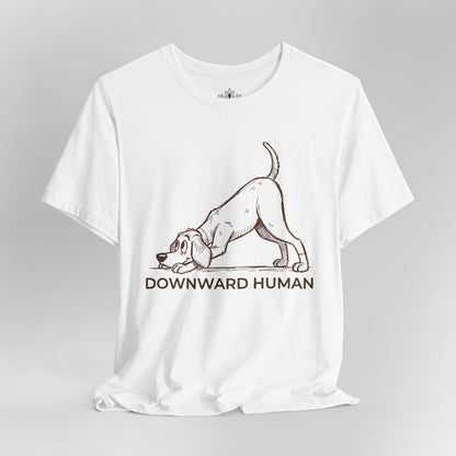 Downward Human – Funny Yoga Dog Vintage Tee