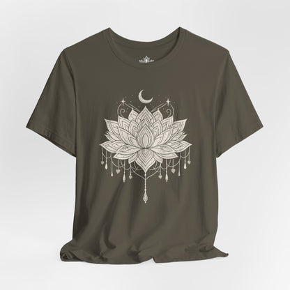 Vintage Moon Lotus Heart - Mandala Yoga Tee