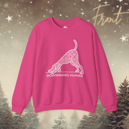 Downward Human Sweatshirt - Mandala Dog