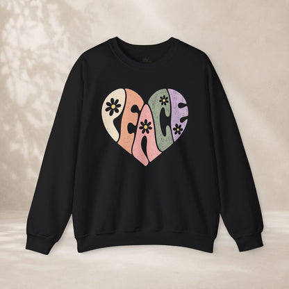 Retro Peace Heart Sweatshirt