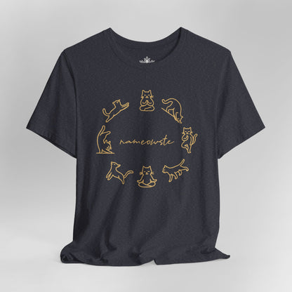 Nameowste Yoga Cats – Minimalist Funny Tee