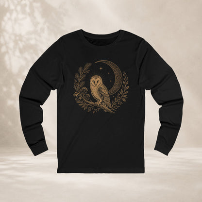 Barn Owl Mandala Moon Long Sleeve Tee