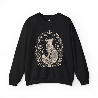 Boho Mandala Fox Linocut Sweatshirt