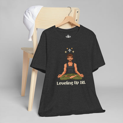 Leveling Up IRL - Pixel Art Yogi Men Tee