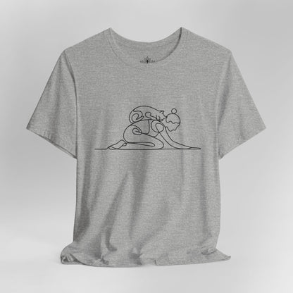 Cat on Back Yoga Pose – Line Art Tee