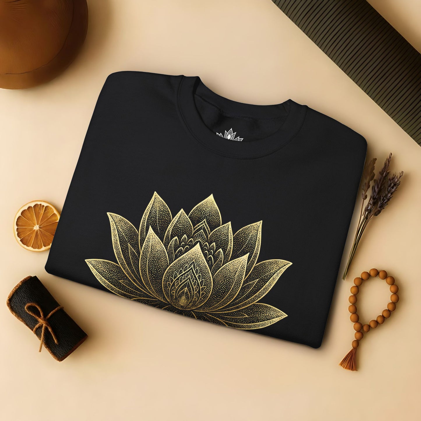 Golden Lotus Flower - Cozy Mindful Sweatshirt