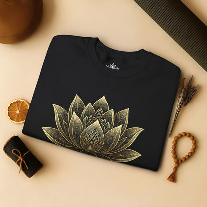 Golden Lotus Flower - Cozy Mindful Sweatshirt