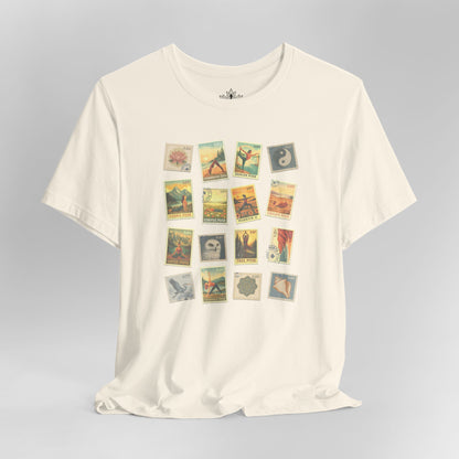 Vintage Yoga Postage Stamps – Canada Inspired Tee