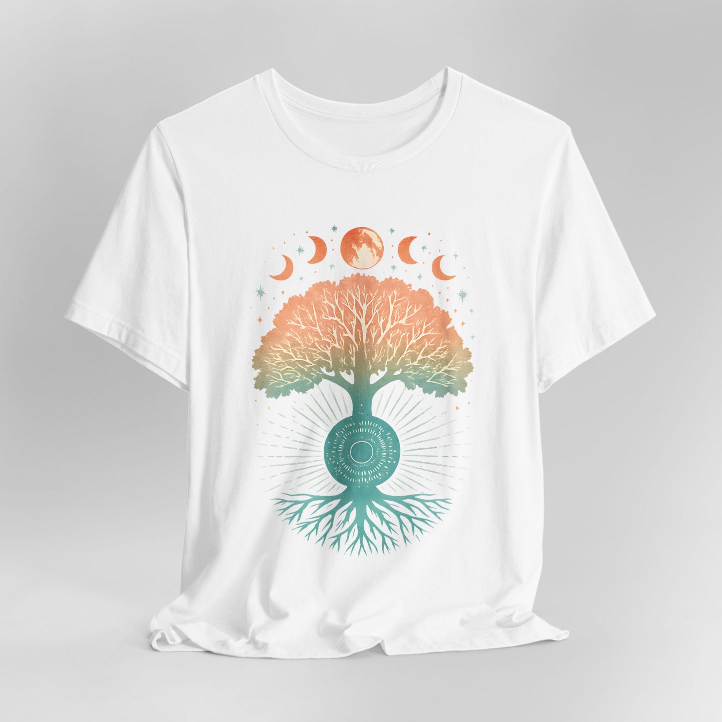 Mystic Roots Rising - Pastel Lunar Mandala Tee