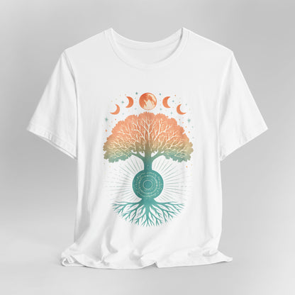 Mystic Roots Rising - Pastel Lunar Mandala Tee