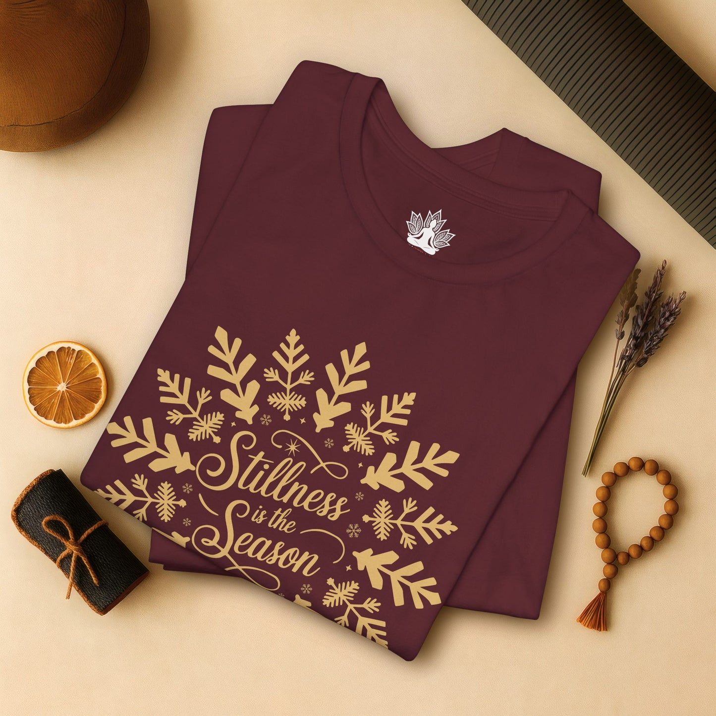 Stillness Is the Season - Mindful Winter Snowflake Tee
