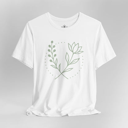 Bloom in Balance – Minimalist Yoga Tee