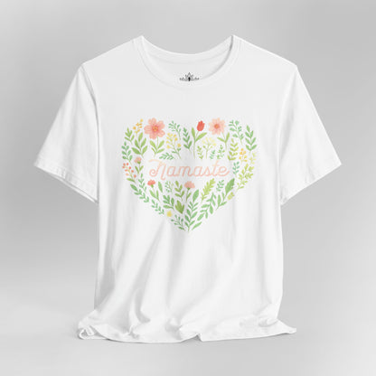 Namaste Floral Heart – Yoga Spirit Tee